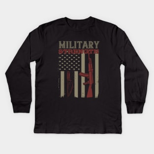 Military strength 2 Kids Long Sleeve T-Shirt